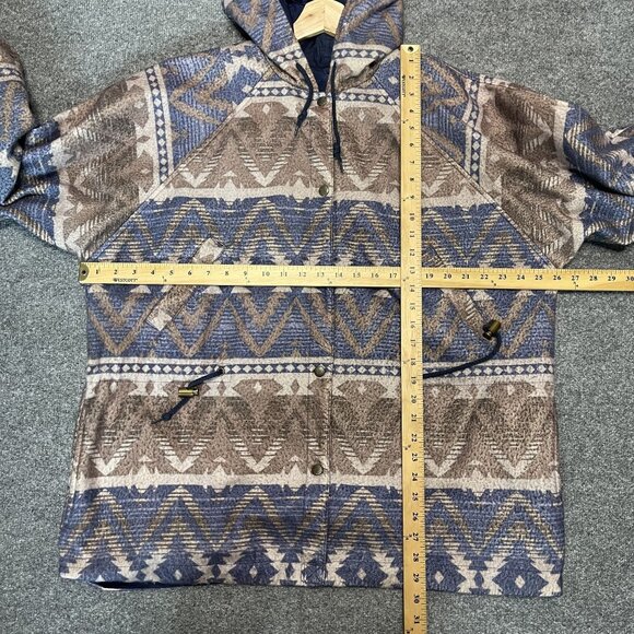 Casual Club Vintage 80s Reversible‎ Fleece Southwest Nylon Windbreaker Jacket L - Picture 4 of 10